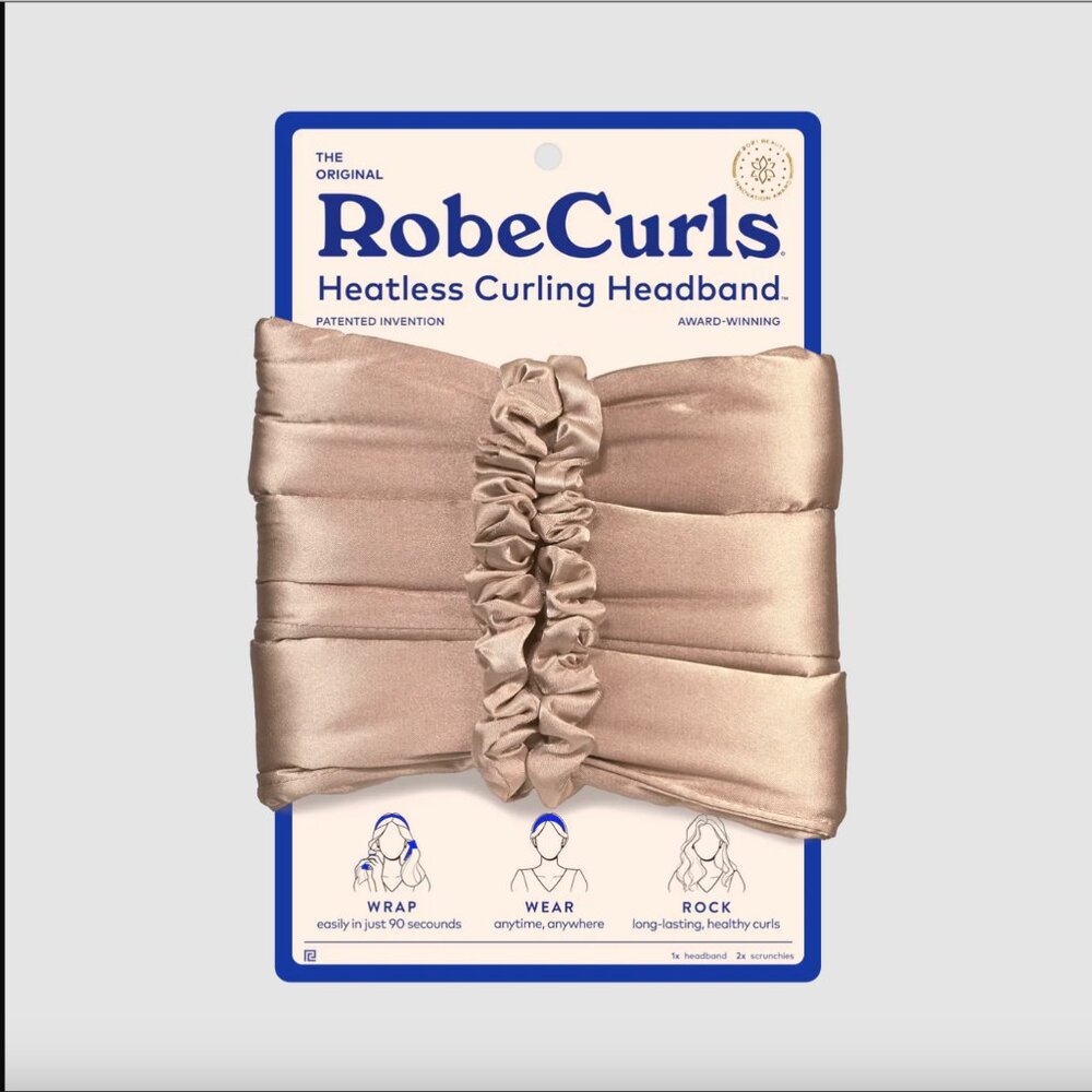NEW RobeCurls The Original Heatless Curling Headband - Cream
